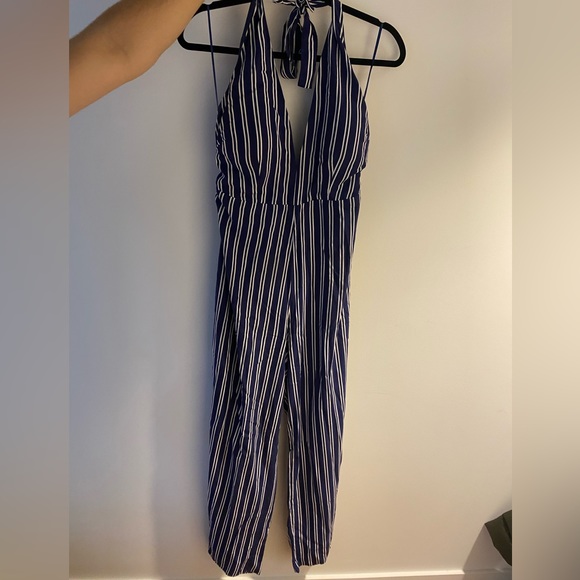 Blue and white striped Jumpsuit - Picture 1 of 4